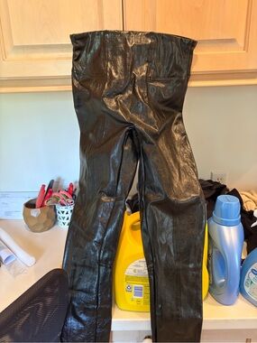 SPANX Black Faux Leather High-Waist Leggings